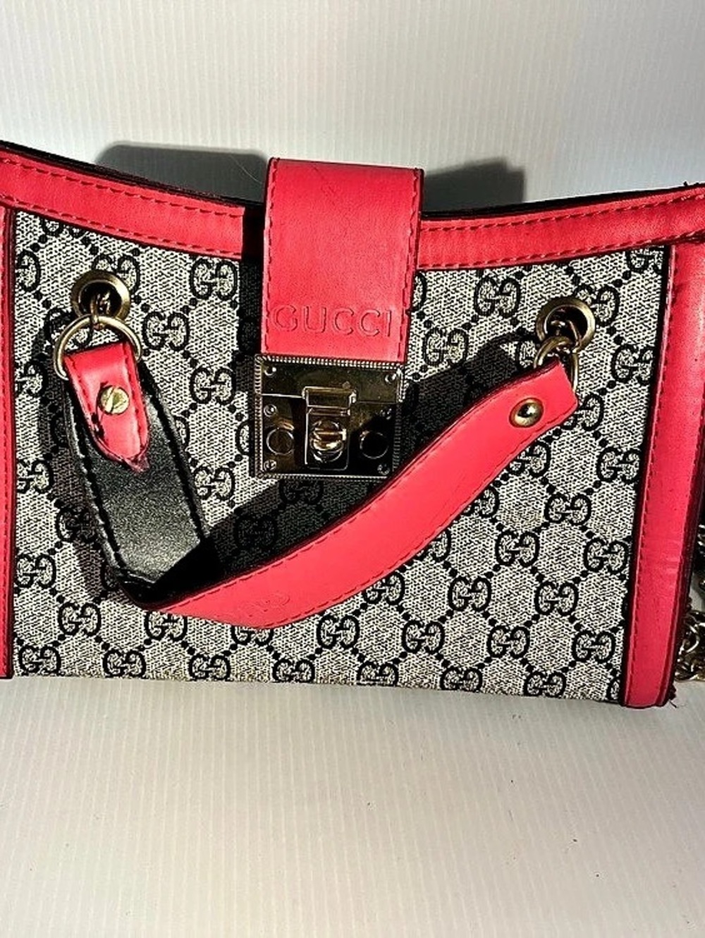 Gucci Red Monogram Shoulder Bag